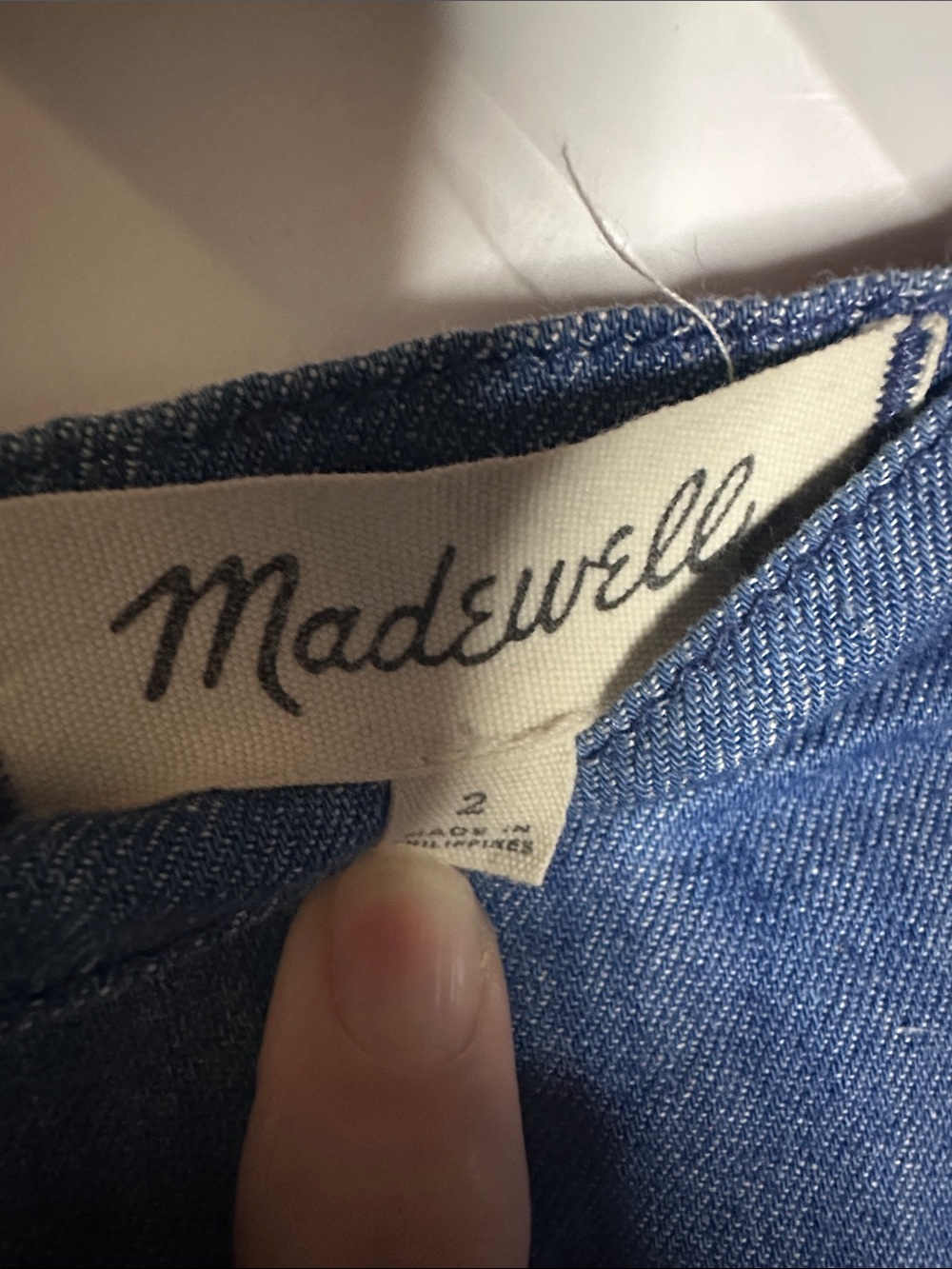Madewell Blue Chambray Circle Skirt Linen Cotton Blend - Picture 2 of 6